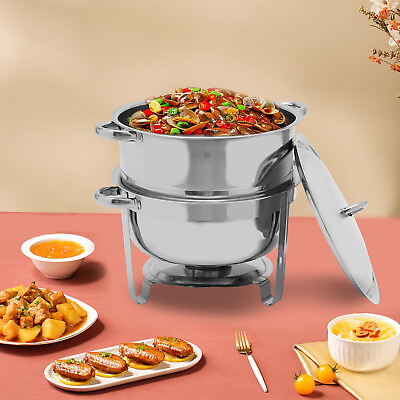 #ad Round Chafing Dish W Lid 14.2QT Buffet Server Chafer Food Warmer Stainless Steel $79.80
