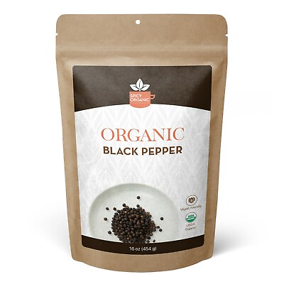 #ad Organic Black Pepper Dried Whole Peppercorns 16 OZ $15.98