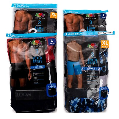 #ad #ad Fruit of The Loom Men 3 Pack Coolzone Fly Boxer Briefs Assorted Styles Size S XL $14.99