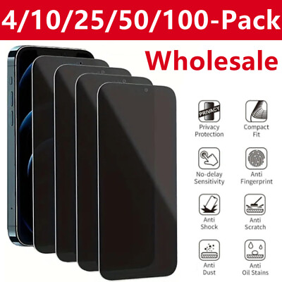 #ad Wholesale Privacy Tempered Glass Screen Protector for iPhone 15 14 13 12 Pro Max $59.99