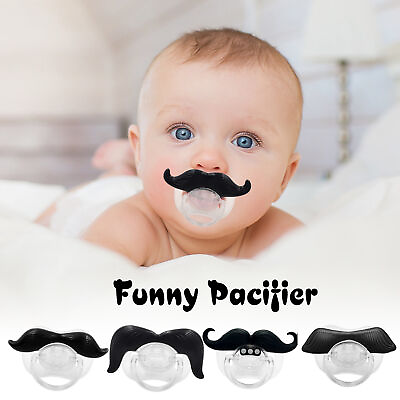 #ad Funny Moustache Dummy Dummies Pacifier Novelty Baby Child Soother Lips Joke $6.53