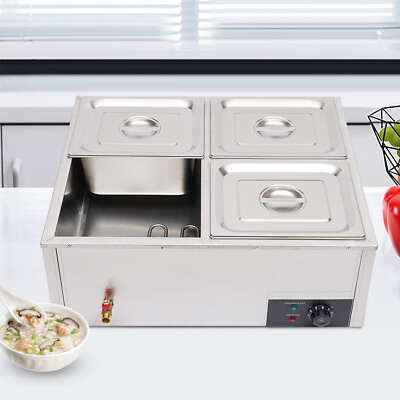 Electric Bain Marie Commercial Food Warmer Buffet Steam Table Steamer Countertop $168.15