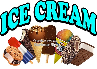 #ad Ice Cream DECAL Food Truck Concession Vinyl Sticker Choose Your Size $14.99