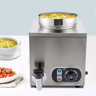 #ad 4L Electric Soup Warmer 4.2Qt Food Warmer Adjustable Temp 30 85℃ Commercial $108.74
