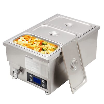 #ad 110V 3 Pan Commercial Food Warmer with Digital Display Temp 6 inch Deep 2000... $229.34