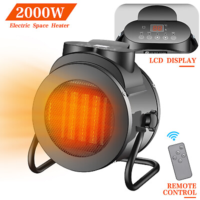 2000W Electric Space Heater Garage Forced Remote Control Hot Air Fan Portable $49.99