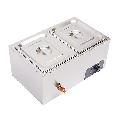 #ad 2 Pan Commercial Food Warmer 2x10L Electric Countertop Food Warmer 850W 110V... $148.43