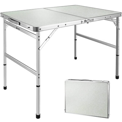 VILLEY 2ft Folding Lightweight Camping Table Portable Table w Adjustable Legs US $49.99