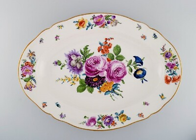 #ad KPM Berlin. Large antique dish in hand painted porcelain with floral motifs. $750.00
