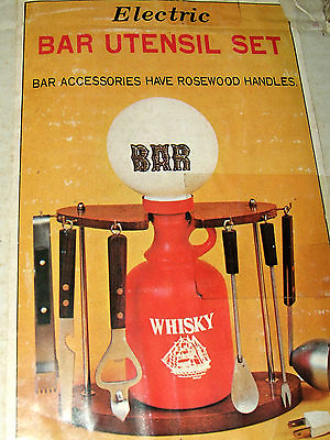 Vintage 1960#x27;s Electric Bar Lamp Utensil Set New Unused with Original Box $199.99