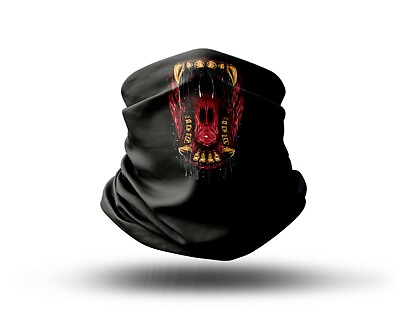 #ad Washable Fabric Face Cover Neck Gaiter Unique Print Monster Mouth Design EU Made $14.95