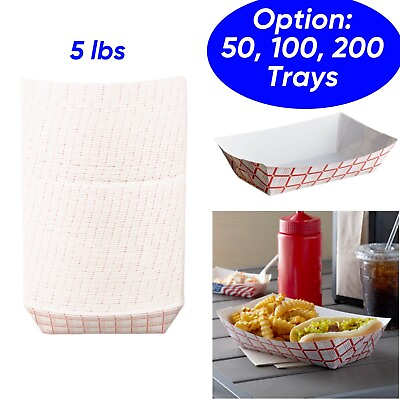 #ad 5 Lb Paper Food Tray Boat Disposable Serving Trays for Food Condiment Snack $15.50