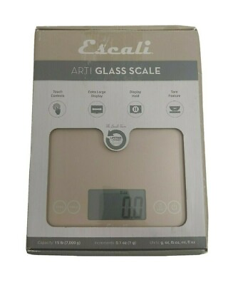 Escali Arti Glass Digital Kitchen Scale 15 lbs Capacity XL Display Auto Shut Off $23.99
