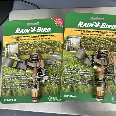 #ad Lot Of 2 Rain Bird 25PJDA C Brass Impact Sprinkler Head 1 2quot; New $21.06
