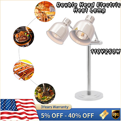 #ad For Food Service Food Heat Lamp Food Warmer Light Double Head Electric Heat Lamp $157.22