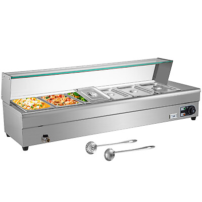 VEVOR Commercial Food Warmer 42Qt Bain Marie Steam Table Countertop 6 Pans 1500W $214.99