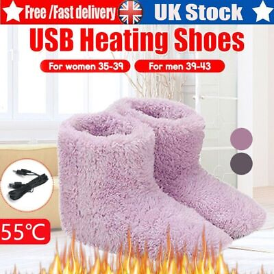 #ad #ad Winter USB Warmer Foot Shoe Plush Warm Electric Slipper Feet Heated Washable New $11.98