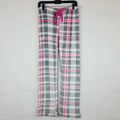 #ad #ad Artic Trail Trading Co Womens Pajama Bottoms Sz M Pink Gray Plaid Fleece Pants $24.99