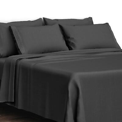 6 Piece Bed Sheet Set 1800 Series Microfiber Comfort Deep Pocket Hotel Bedsheets $22.99