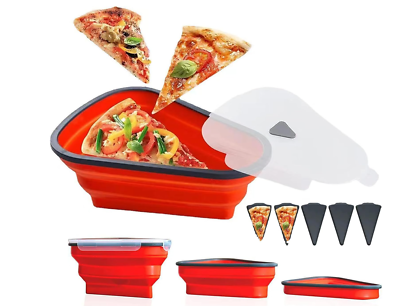 #ad The Perfect Pizza Pack™ Reusable Pizza Storage Container with 5 Microwavable $15.99