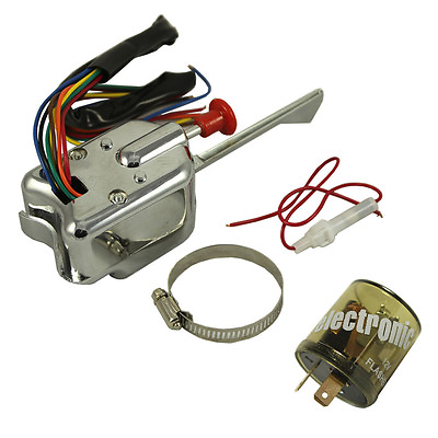 Chrome 12V Universal Rat Hot Rod Turn Signal Switch For FORD GM With Flasher $17.85