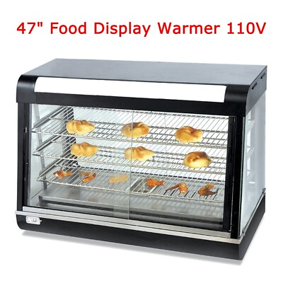 #ad 47in 3 Tiers Food Warmer Display Case 110V Electric Pizza Warmer Display Cabinet $822.00