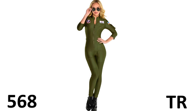 #ad Party City Top Gun: Maverick Flight Costume for Women Halloween Olive Green S $31.20
