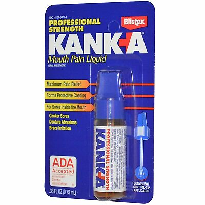 Blistex Kank A Mouth Pain Liquid Maximum Strength Canker Sore Relief 0.33 oz $10.93