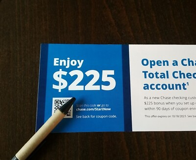 Chase Bank $225 Bonus Checking @ Account Opening Coupon Expires 10 18 2023 Fast $2.99