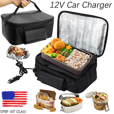 Portable Food Warmers Electric Heater Lunch Box Mini Oven 12V Car Power Black LZ $25.23