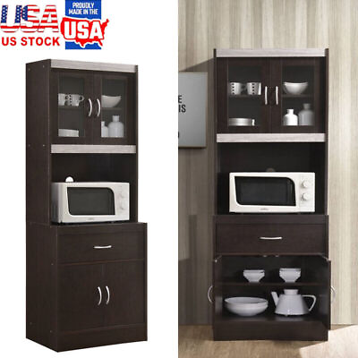 Tall Cupboard Kitchen Pantry Storage Cabinet Buffet Hutch Microwave Stand Drawer $165.67