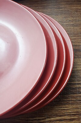 #ad Room Essentials Red 7.5quot; Salad Salad Plate Stoneware Set 4 $33.00