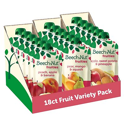 #ad Baby Food Pouches Variety Pack Fruit Purees 3.5 oz 18 Pack $26.04