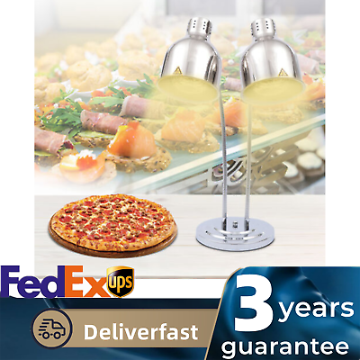 #ad 110V Food Warmer Heat Lamp Stand Emitter Heat Lighting Heating Food 250W 2 Bulb $189.00