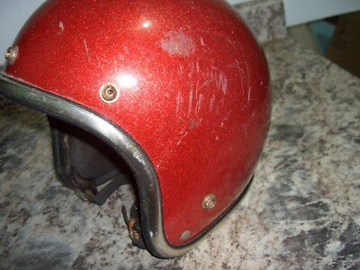 #ad Vintage Arthur Fulmer Helmet AF20 Red Metal Flake Helmet used motorcycle helmet $84.99