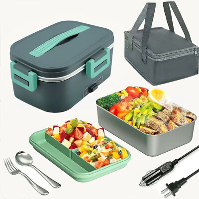 #ad 80W Car Portable Food Heating Lunch Box Electric Heater Warmer For Trucks Office $26.99
