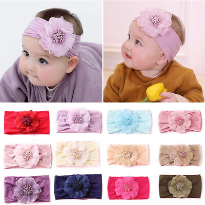 #ad Baby Girls Hair Band Headband Flower Soft Elastic Headwear for Toddler Newborn ☆ $2.62