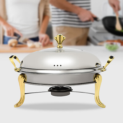 Restaurant Buffet Chafing Dish Catering Food Warmer Stainless Steel 24cm Gold $39.00