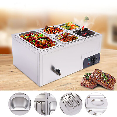 #ad #ad 600W Electric Food Warmer Large Capacity Stainless Steel Food Warmer 5 Pot $133.00