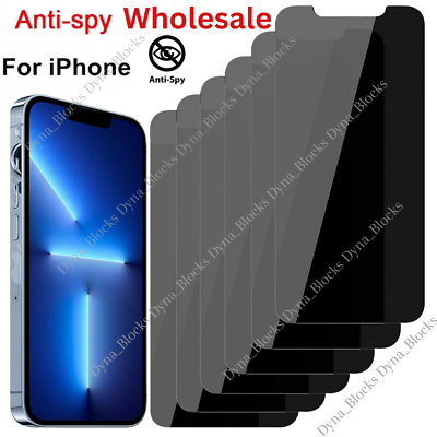 Privacy Screen Protector Tempered Glass Lot For iPhone 14 13 12 11 XR XS 8 7 LOT $108.26
