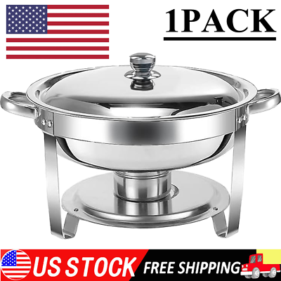 #ad Round Chafer Chafing Dish 5.3qt Sets Bain Marie Buffet Food Warmer for Party NEW $40.79