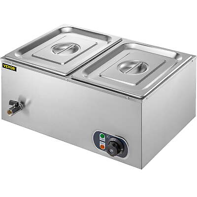 2 Pan Commercial Food Warmer 1200W Electric Steam Table Buffet Bain Marie 22 Qt $82.64
