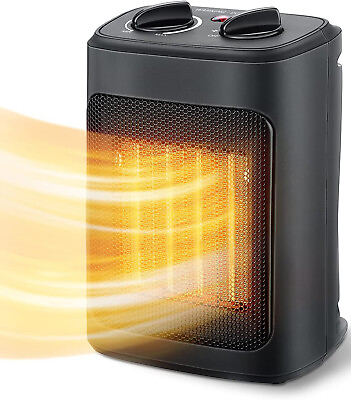 Space Heater 1500W Ceramic Electric Space Heater Portable Heaters Thermostat $21.99
