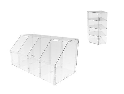 #ad Returned Item Clear Acrylic Candy Bin Divided Dry Food Display Container Retail $46.31