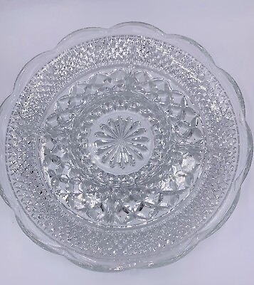 #ad #ad Glass Plate Anchor Hocking WEXFORD Bread Salad 6quot; 1960s Vtg Crystal Pressed $7.00