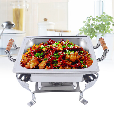 #ad Chafing Dish Food Warmer Container 201 Stainless Steel Half Size Catering Chafer $40.85