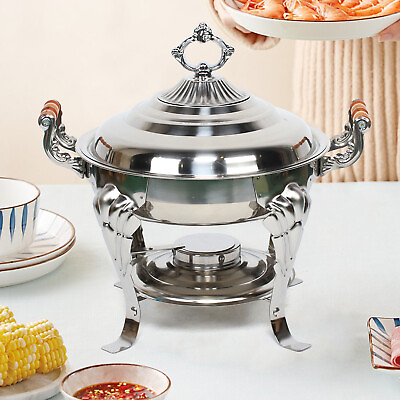 Restaurant Buffet Chafing Dish Catering Food Warmer Stainless Steel Round Contai $65.57