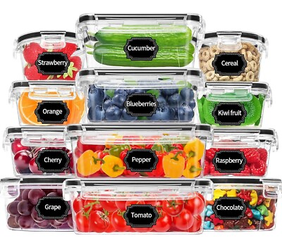 #ad 12 Pack Airtight Food Storage Containers $15.99