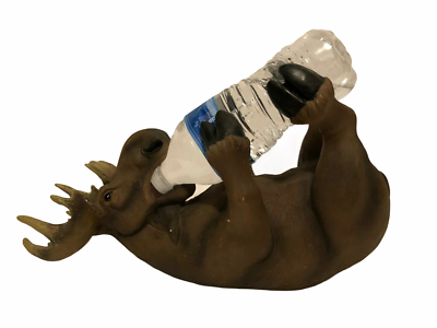 Drunk Moose Elk Resin Wine Bottle Holder Countertop Large Animal Man Cave Bar $21.22