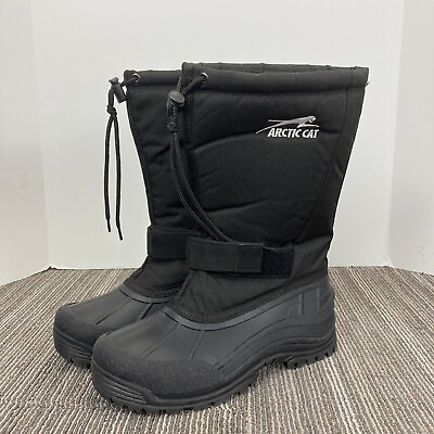 #ad Arctic Cat Boots Mens US 9 UK 7 EU 40 Lined Winter Boots Black Snowmobile Boots $24.79